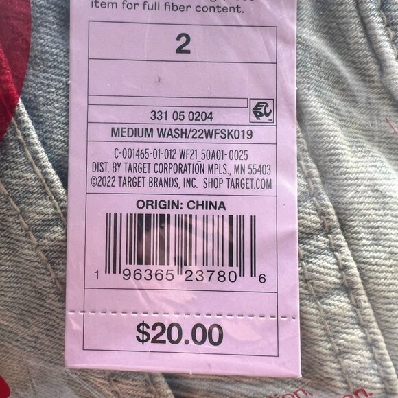 Wild Fable Women's Low-Rise Denim Mini Skirt Medium Wash Size 2 - Picture 4 of 4